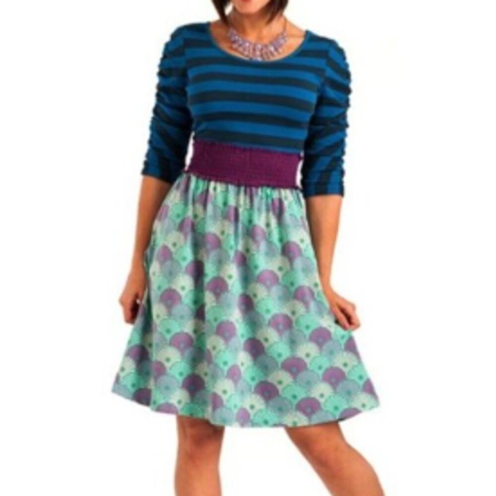 Matilda Jane Women's Mixed Print Lydia Dress sz L